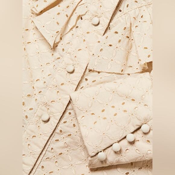 NWT New Johanna Ortiz Ecru Endless Curiosity Long Sleeve Ruffle Blouse Size 4 - Picture 6 of 13